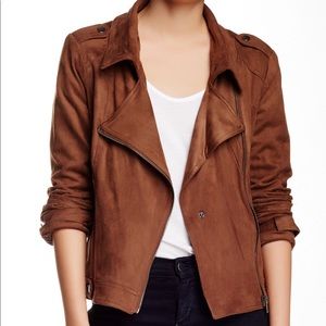 Brown suede moto style jacket